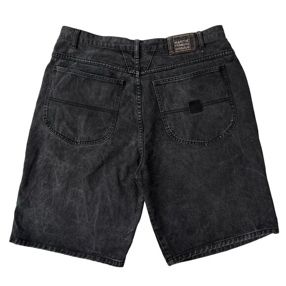 VTG 90s Marithe Francois Girbaud Denim Shorts Mens 40 Black Baggy Hip Hop Goth - Picture 1 of 9